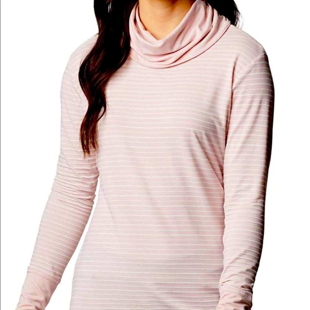 Columbia Women's Essential Elements Striped L/S Shirt Pink Striped Small NWT